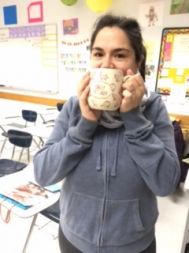 woman with coffee cup