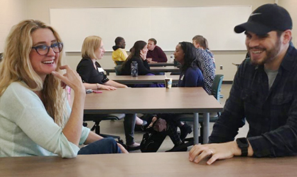professor and student talking