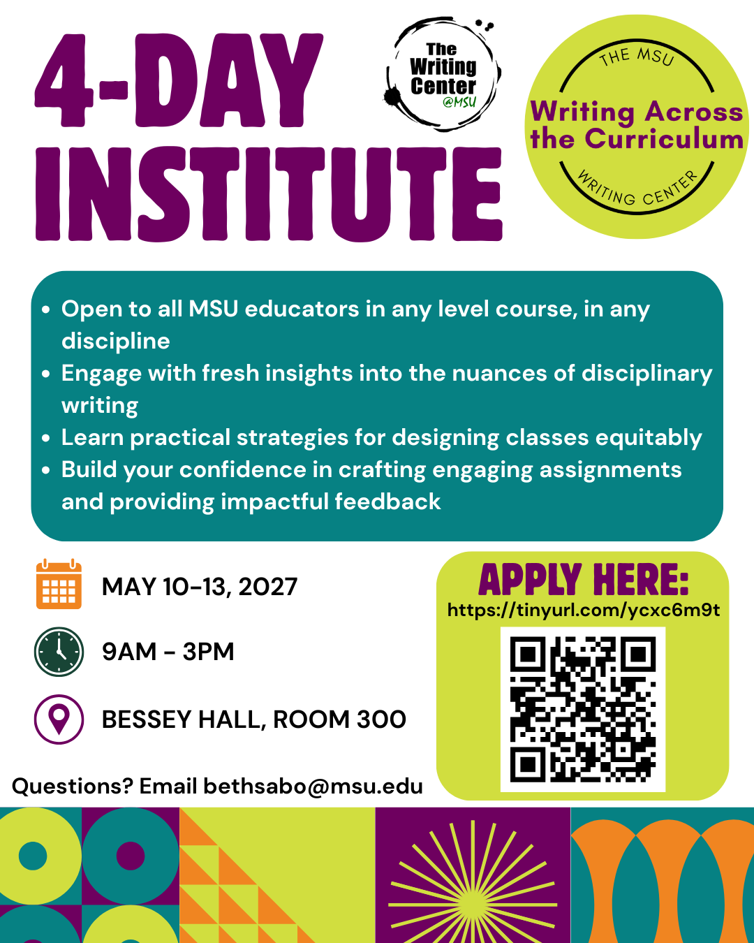 flyer for WAC 4-day institute 