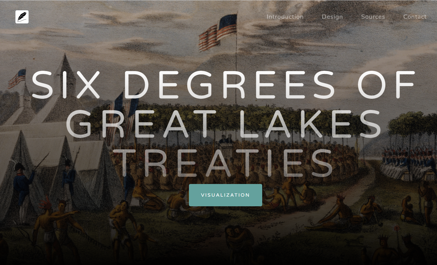 Image of Six Degrees of Great Lakes Treaties website landing page.
